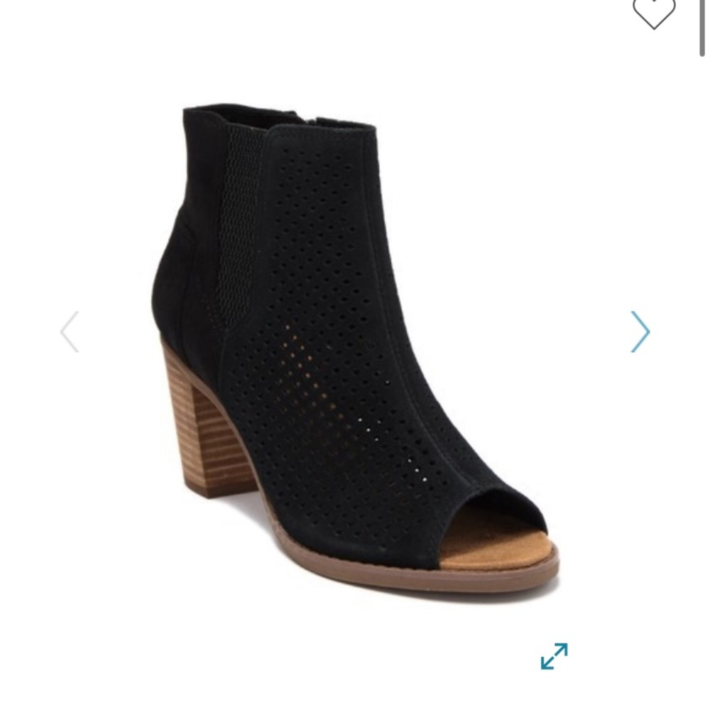 TOMS Majorca Suede Peep Toe Bootie